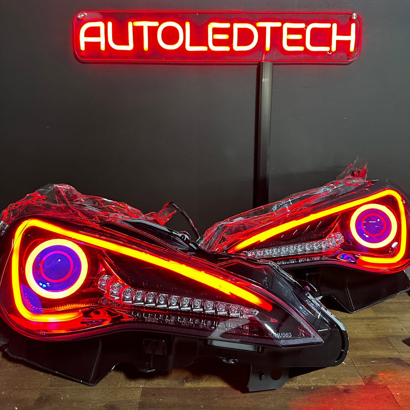 2012-2017 Scion FR-S RGBW Flow Series LED Halo DRL Headlights - AutoLEDTech.com
