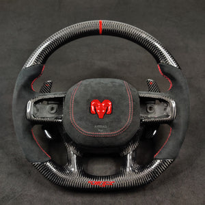 2021-2026+ Ram TRX 1500 Custom Carbon Fiber Steering Wheel - AutoLEDTech.com