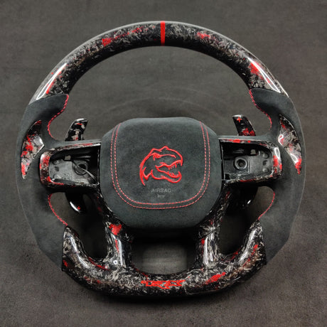 2021-2026+ Ram TRX 1500 Custom Carbon Fiber Steering Wheel - AutoLEDTech.com