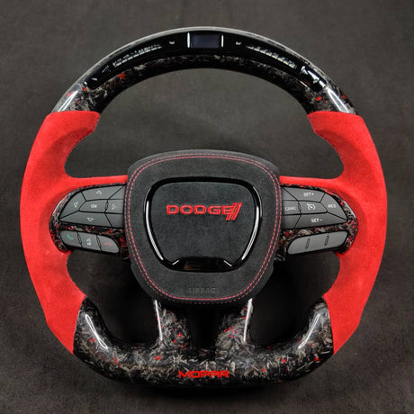 2015-2023 Dodge Charger Challenger Custom Carbon Fiber LED Steering Wheel - AutoLEDTech.com