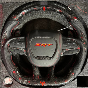 2015-2023 Dodge Charger Challenger Custom Carbon Fiber LED Steering Wheel - AutoLEDTech.com