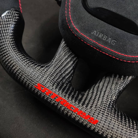2015-2023 Dodge Charger Challenger Custom Carbon Fiber LED Steering Wheel - AutoLEDTech.com