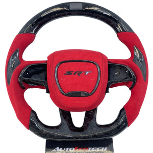 2015-2023 Dodge Charger Challenger Custom Carbon Fiber LED Steering Wheel - AutoLEDTech.com