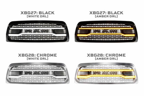2013-2018 Dodge Ram White Amber LED DRL XBG Grill Light Assembly - AutoLEDTech.com