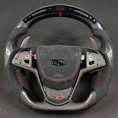 2013-2020 Cadillac CTS/ATS Carbon Fiber LED Steering Wheel - AutoLEDTech.com