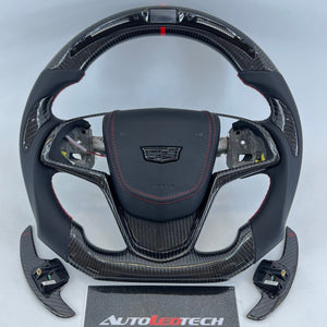 2013-2020 Cadillac CTS/ATS Carbon Fiber LED Steering Wheel - AutoLEDTech.com
