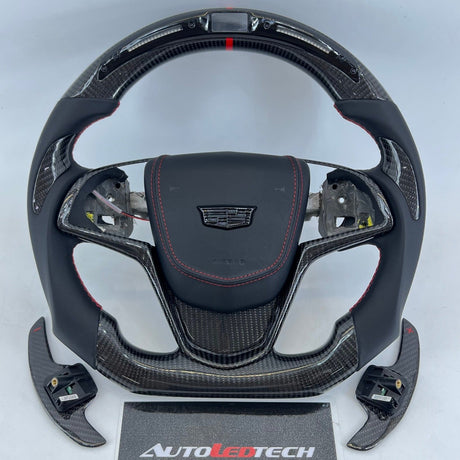 2013-2020 Cadillac CTS/ATS Carbon Fiber LED Steering Wheel - AutoLEDTech.com