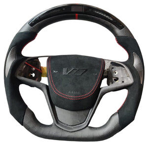 2013-2020 Cadillac CTS/ATS Carbon Fiber LED Steering Wheel - AutoLEDTech.com