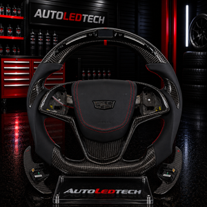 2013-2020 Cadillac CTS/ATS Carbon Fiber LED Steering Wheel - AutoLEDTech.com