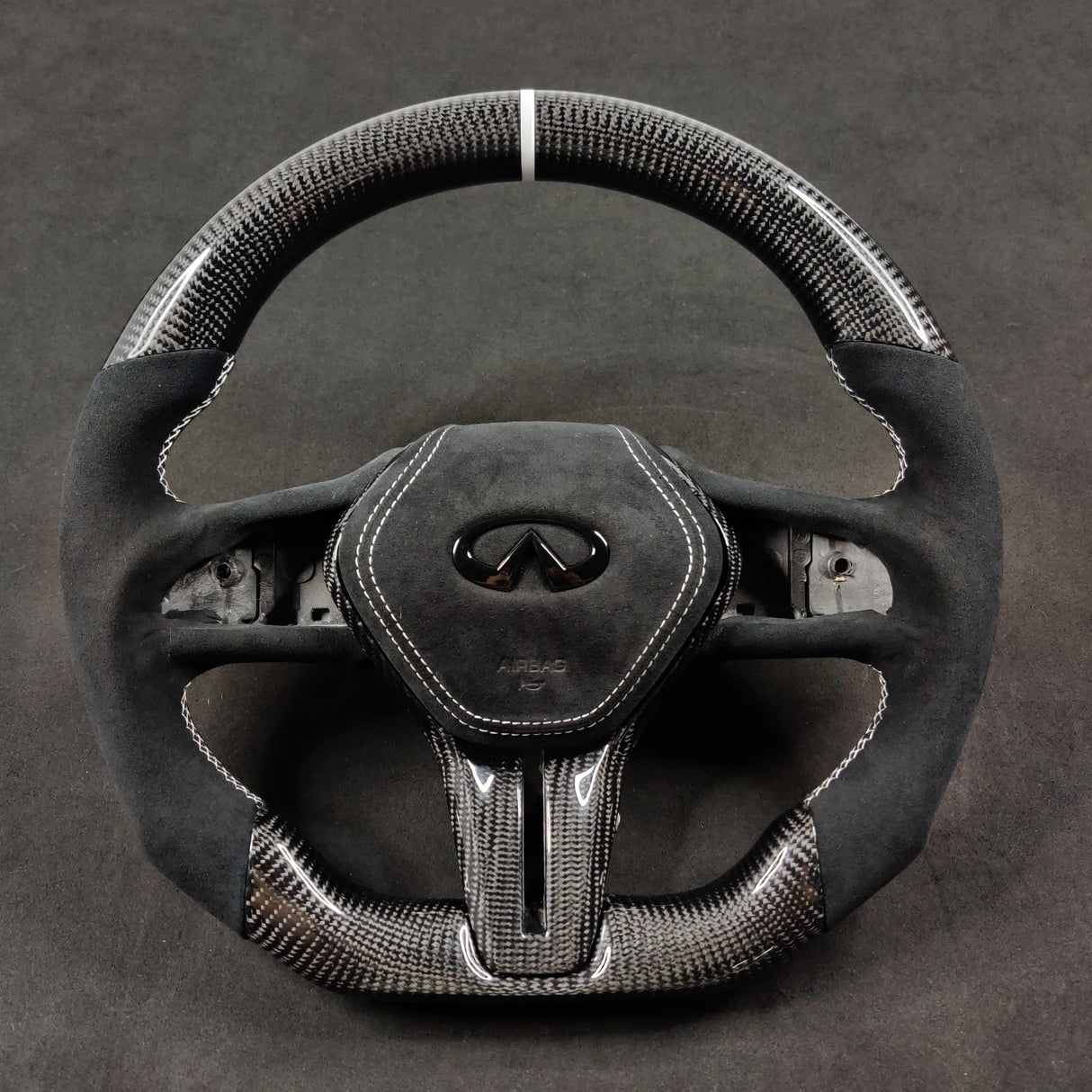 2013-2024 Infiniti Q50 Q60 Custom Carbon Fiber Steering Wheel - AutoLEDTech.com