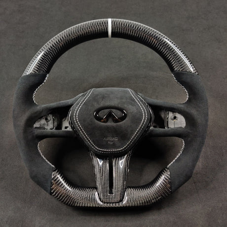2013-2024 Infiniti Q50 Q60 Custom Carbon Fiber Steering Wheel - AutoLEDTech.com