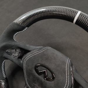 2013-2024 Infiniti Q50 Q60 Custom Carbon Fiber Steering Wheel - AutoLEDTech.com