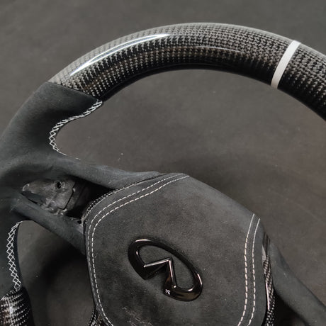 2013-2024 Infiniti Q50 Q60 Custom Carbon Fiber Steering Wheel - AutoLEDTech.com