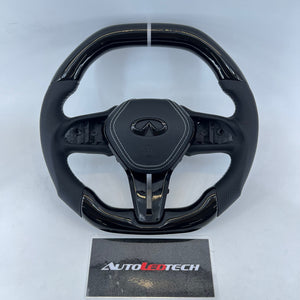 2013-2024 Infiniti Q50 Q60 Custom Carbon Fiber Steering Wheel - AutoLEDTech.com