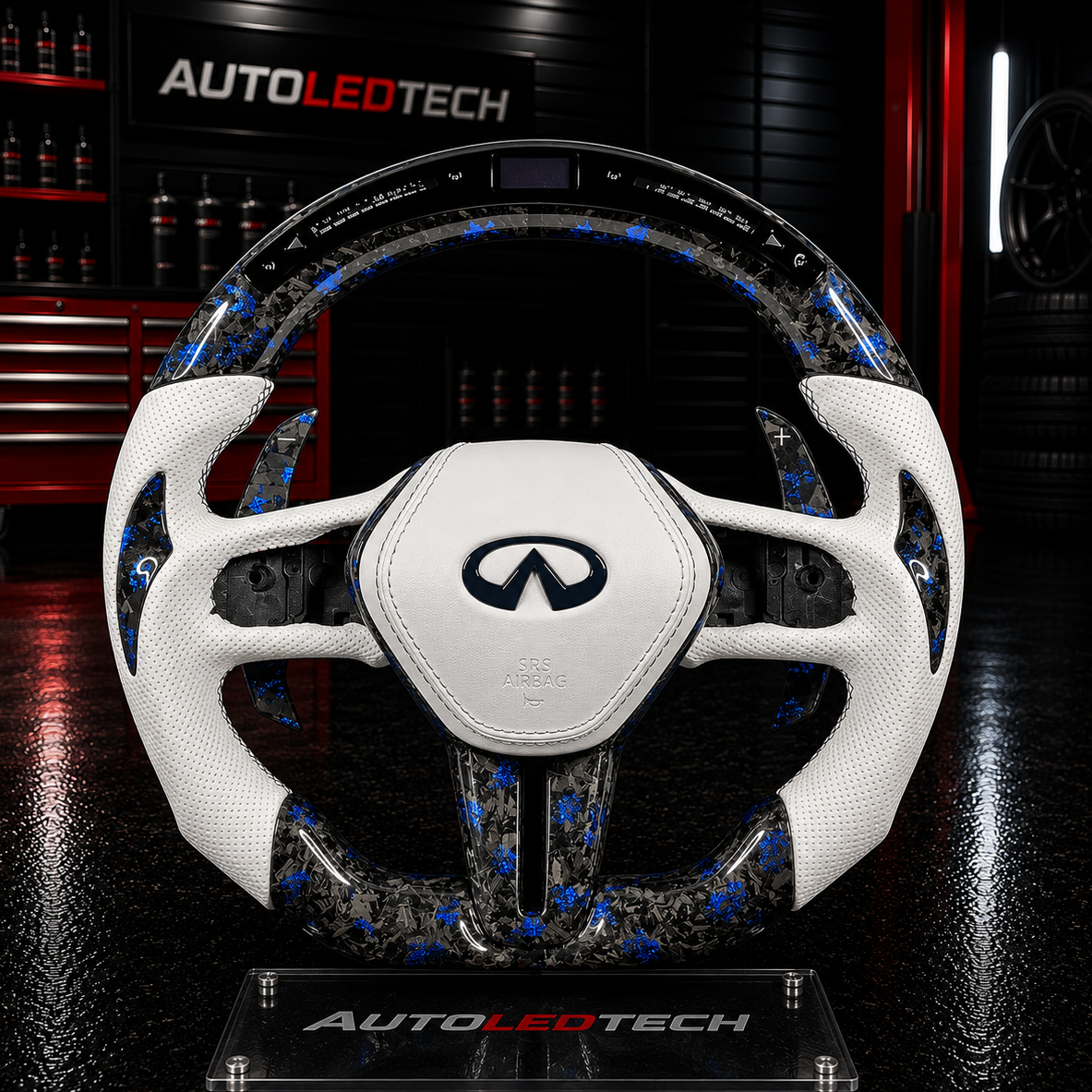 2013-2024 Infiniti Q50 Q60 Custom Carbon Fiber Steering Wheel - AutoLEDTech.com
