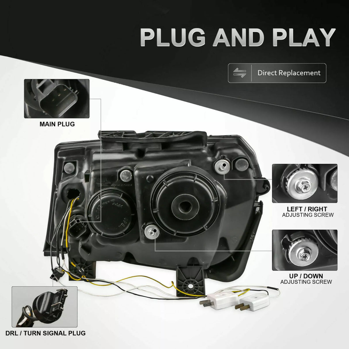 2014-2015 Chevrolet Camaro LED DRL Projector Headlights - 2016+ Style Design - AutoLEDTech.com