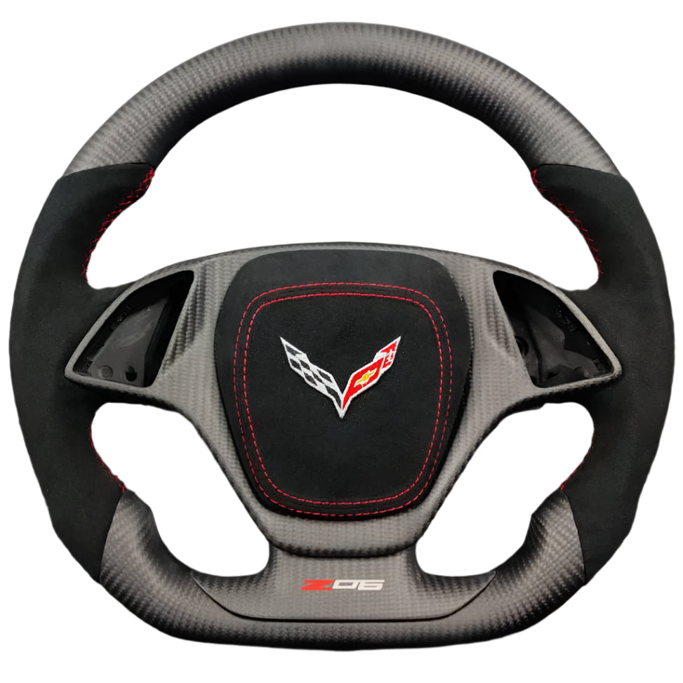 2014-2019 C7 Corvette Carbon Fiber Steering Wheel w/ LED RPM Display - AutoLEDTech.com