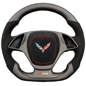 2014-2019 C7 Corvette Carbon Fiber Steering Wheel w/ LED RPM Display - AutoLEDTech.com