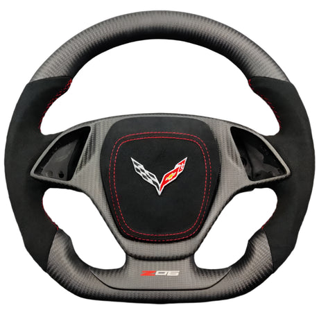 2014-2019 C7 Corvette Carbon Fiber Steering Wheel w/ LED RPM Display - AutoLEDTech.com