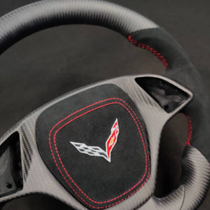 2014-2019 C7 Corvette Carbon Fiber Steering Wheel w/ LED RPM Display - AutoLEDTech.com