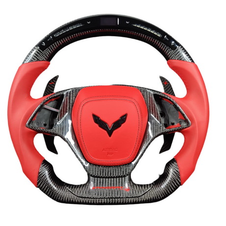 2014-2019 C7 Corvette Carbon Fiber Steering Wheel w/ LED RPM Display - AutoLEDTech.com