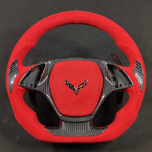 2014-2019 C7 Corvette Carbon Fiber Steering Wheel w/ LED RPM Display - AutoLEDTech.com