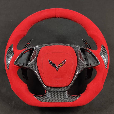 2014-2019 C7 Corvette Carbon Fiber Steering Wheel w/ LED RPM Display - AutoLEDTech.com