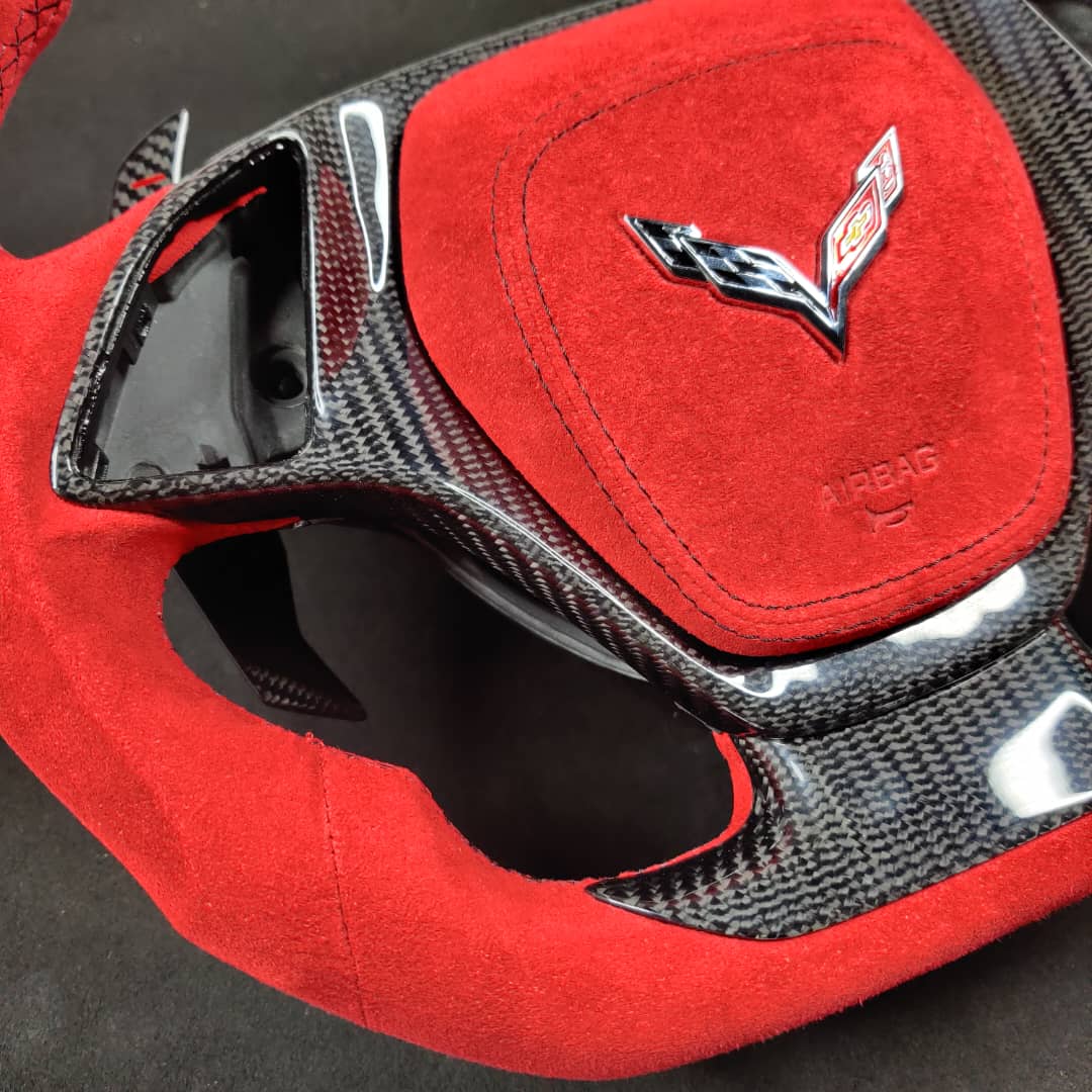 2014-2019 C7 Corvette Carbon Fiber Steering Wheel w/ LED RPM Display - AutoLEDTech.com