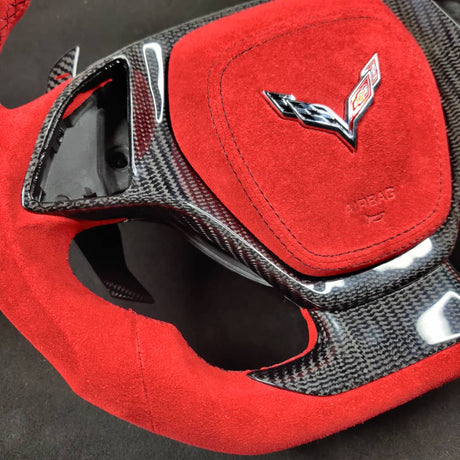 2014-2019 C7 Corvette Carbon Fiber Steering Wheel w/ LED RPM Display - AutoLEDTech.com