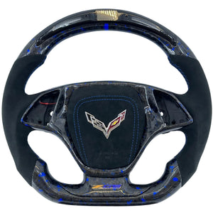 2014-2019 C7 Corvette Carbon Fiber Steering Wheel w/ LED RPM Display - AutoLEDTech.com