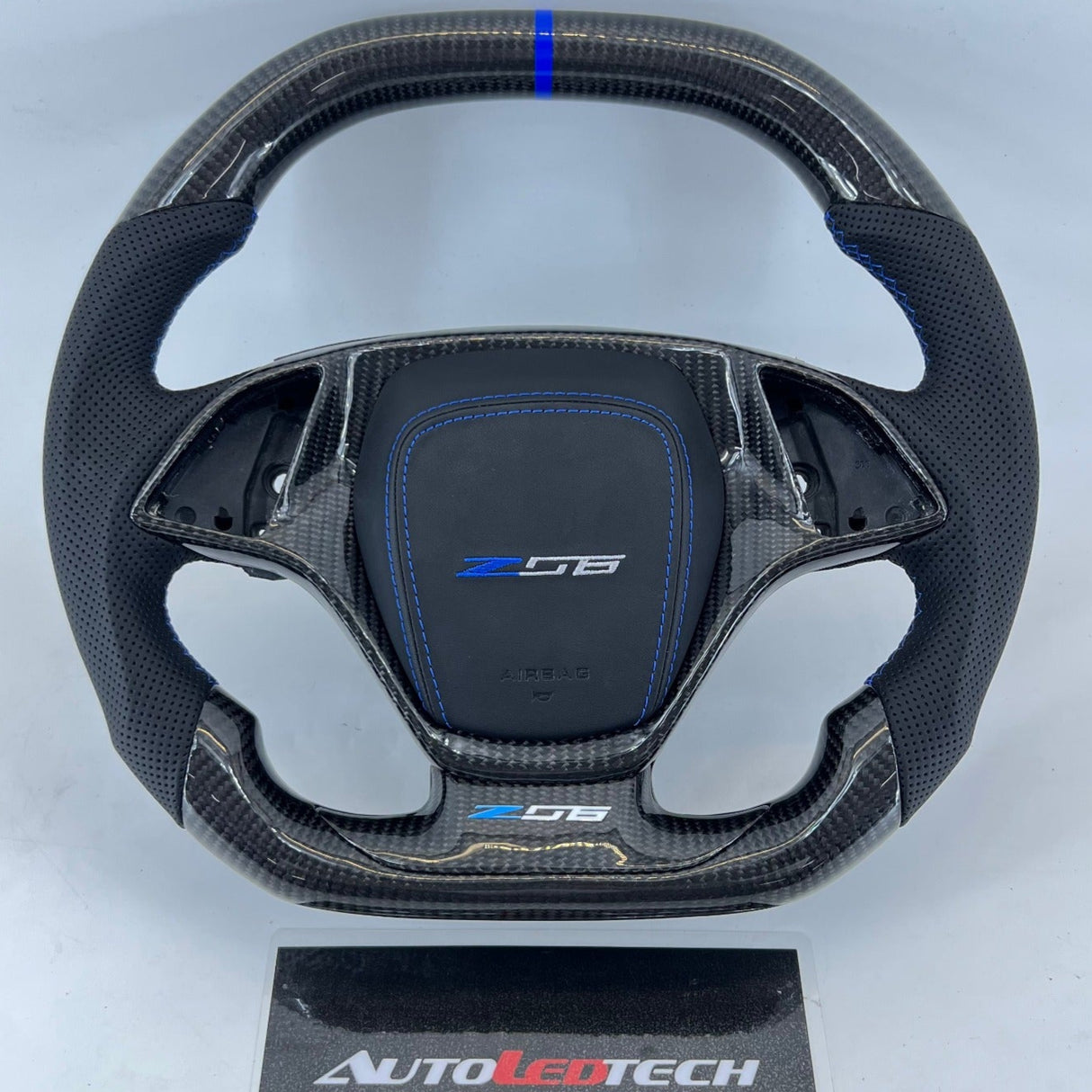 2014-2019 C7 Corvette Carbon Fiber Steering Wheel w/ LED RPM Display - AutoLEDTech.com