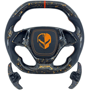 2014-2019 C7 Corvette Carbon Fiber Steering Wheel w/ LED RPM Display - AutoLEDTech.com