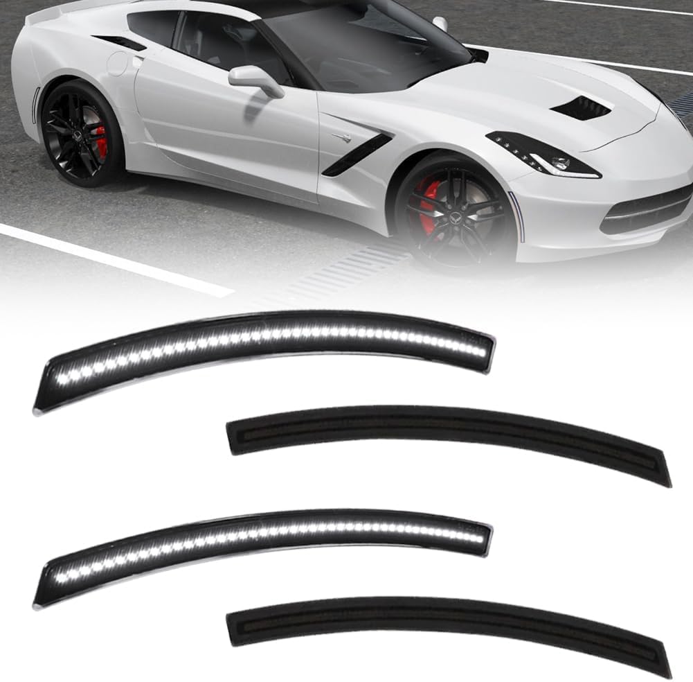 2014-2019 Chevrolet C7 Corvette Clear or Smoked LED Sidemarkers Rear Bumper Lights - AutoLEDTech.com