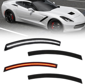 2014-2019 Chevrolet C7 Corvette Clear or Smoked LED Sidemarkers Rear Bumper Lights - AutoLEDTech.com
