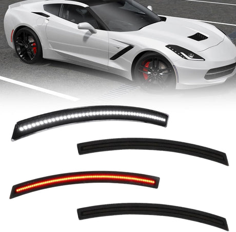 2014-2019 Chevrolet C7 Corvette Clear or Smoked LED Sidemarkers Rear Bumper Lights - AutoLEDTech.com