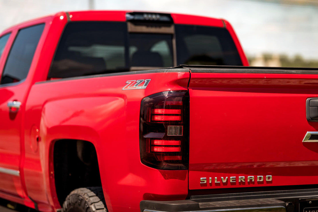 2014-2019 Chevrolet Silverado Red or Smoked LED Tail Lights - Fits all models - AutoLEDTech.com