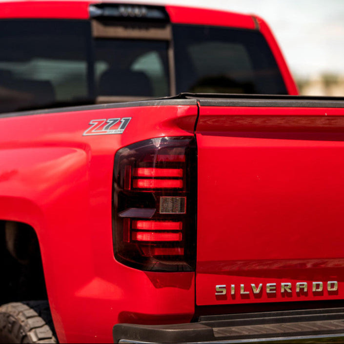 2014-2019 Chevrolet Silverado Red or Smoked LED Tail Lights - Fits all models - AutoLEDTech.com
