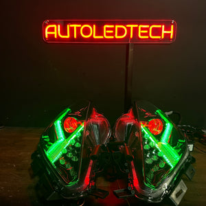 2014-2019 Chevy C7 Corvette RGBW Flow Series LED DRL XB LED Headlights - AutoLEDTech.com