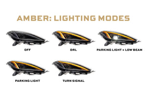 2014-2019 Chevy Corvette FACELIFT LED DRL Projector Headlights - C8 Design - AutoLEDTech.com