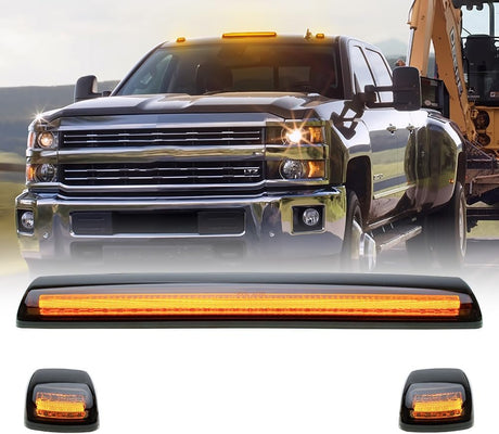 2014-2019 GMC Chevy Sierra Silverado HD Smoked Switchback LED Mirror Lights - AutoLEDTech.com