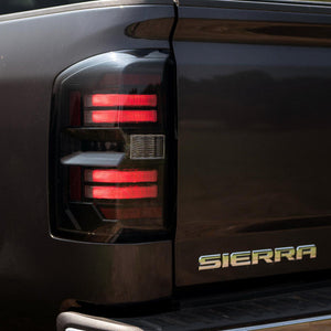 2014-2019 GMC Sierra 1500 2500 Red Smoked LED Tail Lights - Fits all models - AutoLEDTech.com