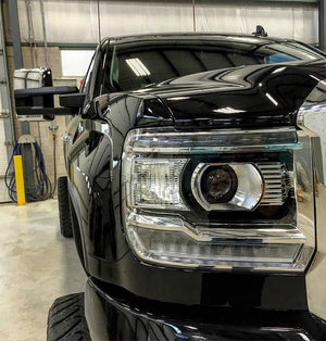 2014-2019 GMC Sierra HD RGBW Flow Series LED DRL Headlights - AutoLEDTech.com