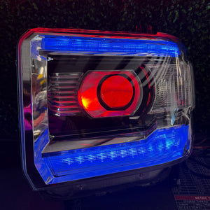 2014-2019 GMC Sierra HD RGBW Flow Series LED DRL Headlights - AutoLEDTech.com