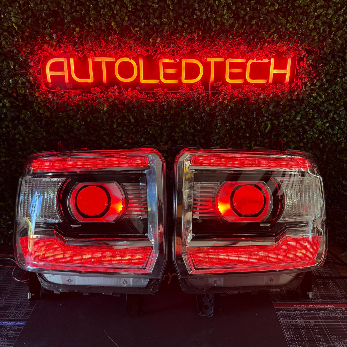 2014-2019 GMC Sierra HD RGBW Flow Series LED DRL Headlights - AutoLEDTech.com