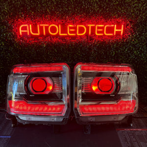 2014-2019 GMC Sierra HD RGBW Flow Series LED DRL Headlights - AutoLEDTech.com