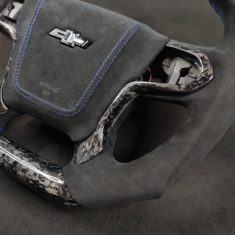2014-2020 GMC Sierra Yukon Custom Carbon Fiber Steering Wheel - AutoLEDTech.com