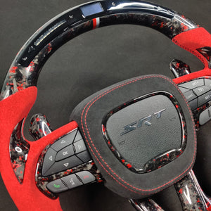 2014-2021 Jeep Trackhawk SRT Custom Carbon Fiber Steering Wheel w/ LED RPM Display - AutoLEDTech.com