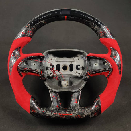 2014-2021 Jeep Trackhawk SRT Custom Carbon Fiber Steering Wheel w/ LED RPM Display - AutoLEDTech.com
