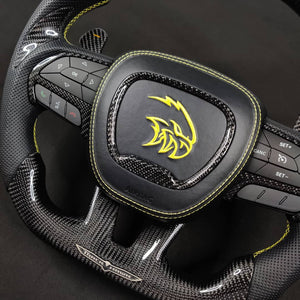 2014-2021 Jeep Trackhawk SRT Custom Carbon Fiber Steering Wheel w/ LED RPM Display - AutoLEDTech.com