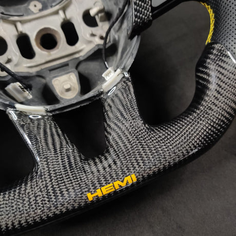 2014-2021 Jeep Trackhawk SRT Custom Carbon Fiber Steering Wheel w/ LED RPM Display - AutoLEDTech.com